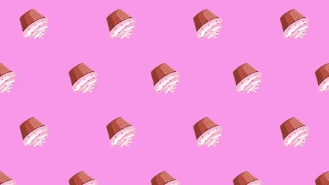Cupcake flat animation color background Stock Footage 183405319