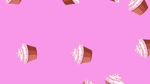 Cupcake flat animation color background Stock Footage 183406210