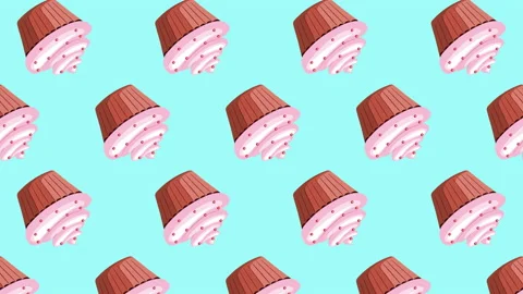 Cupcake flat animation color background Stock Footage 187674140