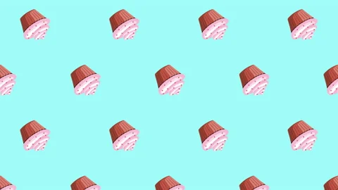 Cupcake flat animation color background Stock Footage 187674697