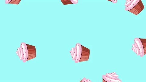 Cupcake flat animation color background Stock Footage 187676213