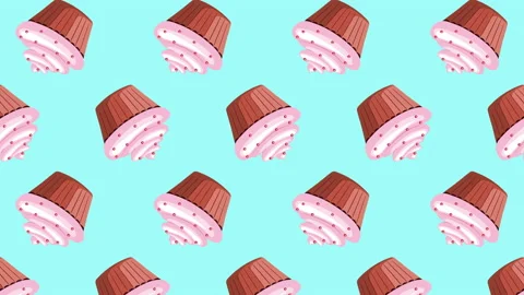 Cupcake flat animation color background Stock Footage 188020909