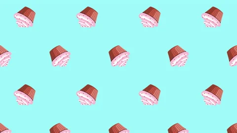 Cupcake flat animation color background Stock Footage 188021524