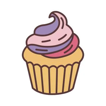 Cupcake flat icon illustration vector on white background イラスト素材