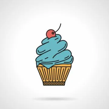 Cupcake flat vector icon Stock Illustration