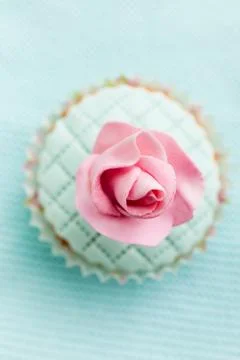 Cupcake with flowers Stock Photos