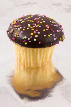 Cupcake on foil 写真素材
