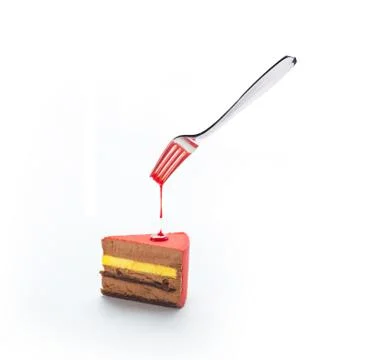 Cupcake with a fork 库存照片