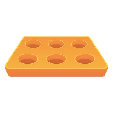 Cupcake form, flat vector orange silicone cup mold for cooking muffin, brownie Stock Illustration