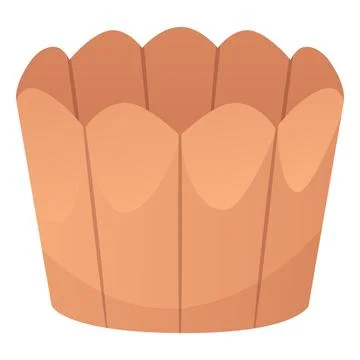 Cupcake form, vector flat brown silicone cup mold for cooking muffin brownie or Stock Illustration