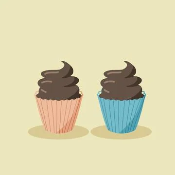Cupcake with froasting Stock Illustration