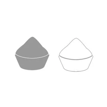 Cupcake grey set icon . Stock Illustration
