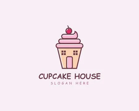 Cupcake House LOGO Creative Design	 Stock Illustration