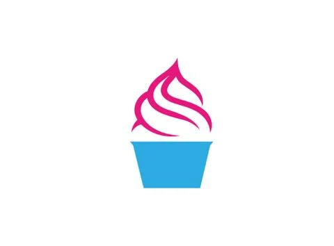 Cupcake Icecream Logo Stock Illustration