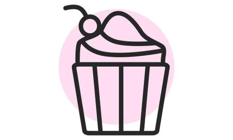 Cupcake icon. Cake, muffin web icon. Concept of dessert. For restaurant websi Stock Illustration