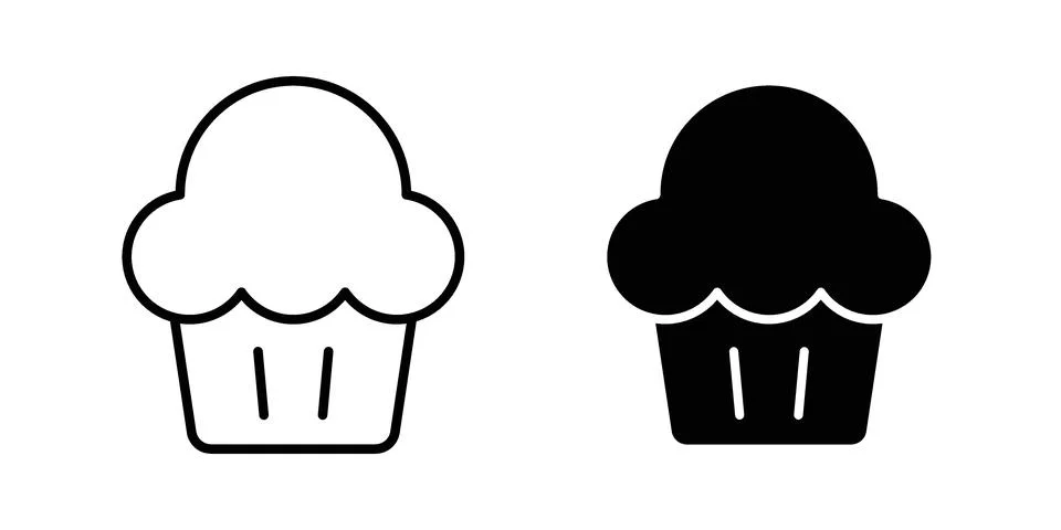 Cupcake icon concept logo design collection Stock Illustration