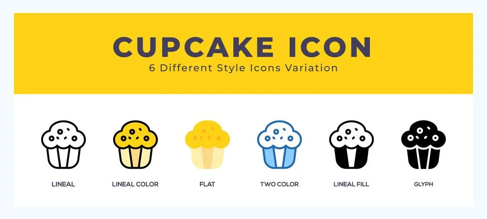 Cupcake icon in different style vector illustration. イラスト素材