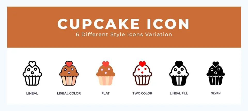 Cupcake icon in different style vector illustration. イラスト素材