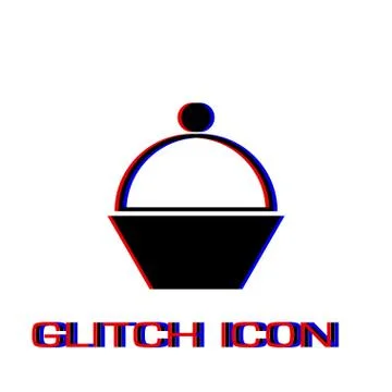 Cupcake icon flat. Stock Illustration