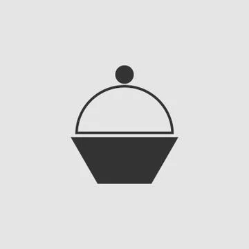 Cupcake icon flat. Stock Illustration