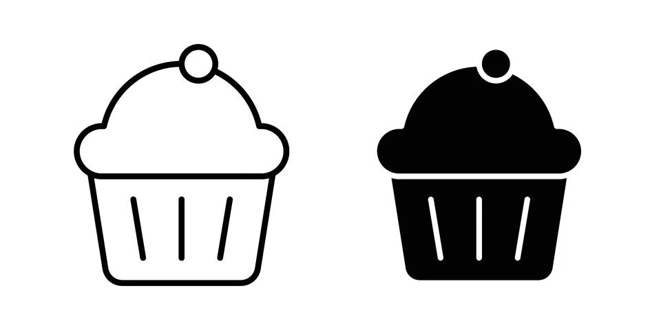Cupcake icon Illustration set. Vector Eps10 for apps Stock Illustration