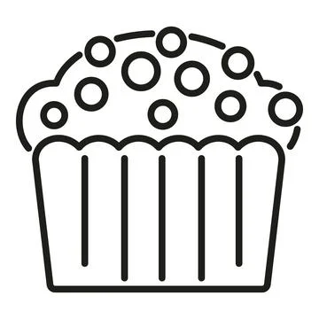 Cupcake icon outline vector. Cake food Stock Illustration