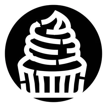 Cupcake icon representing a sweet bakery dessert Stock Illustration