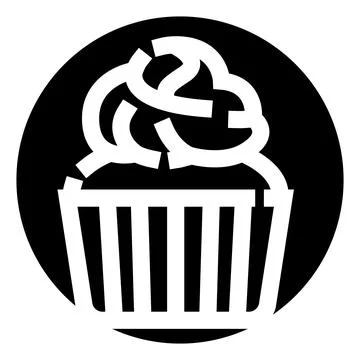 Cupcake icon representing sweet dessert baking concept Stock Illustration