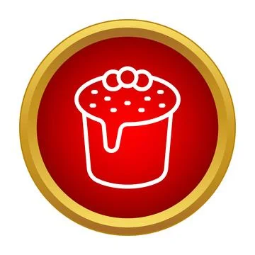 Cupcake icon as sweet dessert button Stock Illustration
