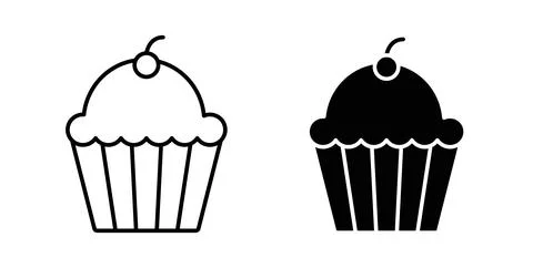 Cupcake icon vector art Illustrations Stock Illustration