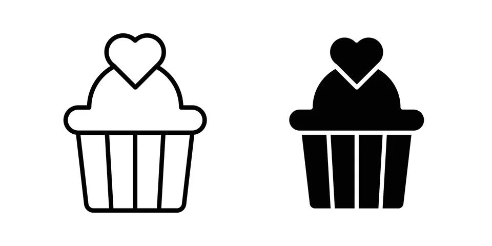 Cupcake icon vector design illustrations Stock Illustration