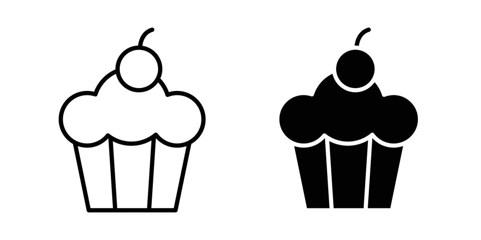 Cupcake icon vector editable eps10 Stock Illustration