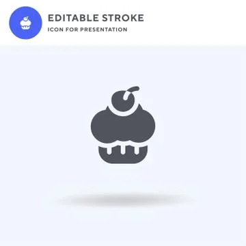 Cupcake icon vector, filled flat sign, solid pictogram isolated on white, log Stock Illustration