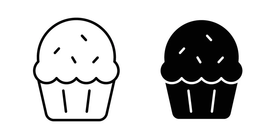 Cupcake icon vector, illustration icon set Stock Illustration