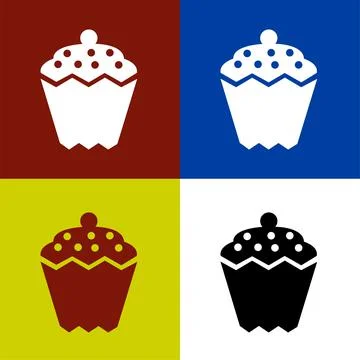 Cupcake icon vector illustration symbol Isolated template. Illustrazione stock