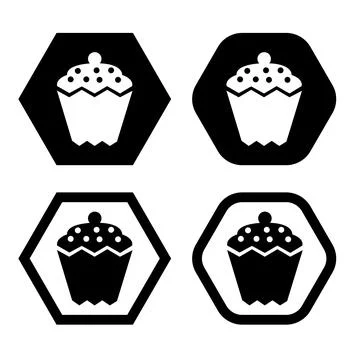 Cupcake icon vector illustration symbol Isolated template. Stock Illustration