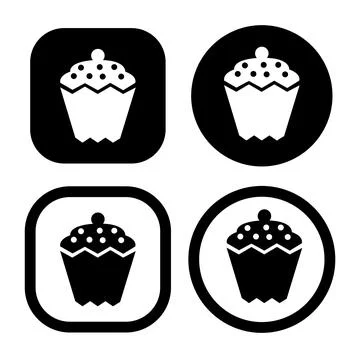 Cupcake icon vector illustration symbol Isolated template. Stock Illustration