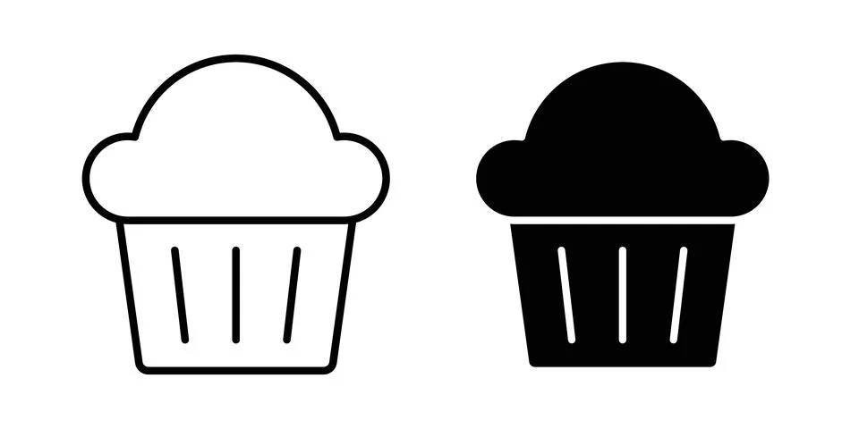 Cupcake icon vector symbol graphics Stock Illustration