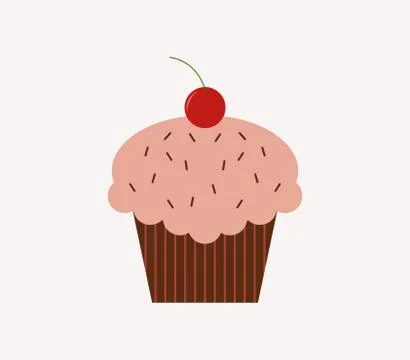 Cupcake icon on white background Stock Illustration