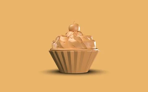 Cupcake isolated 3d image Stock Illustration