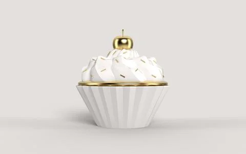 Cupcake isolated 3d image Stock Illustration