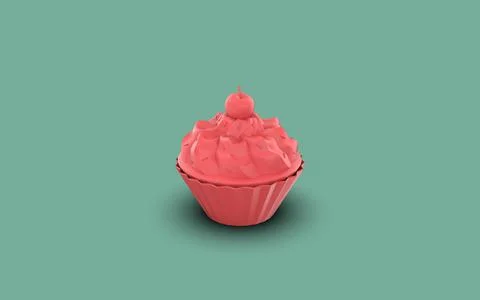 Cupcake isolated 3d image Stock Illustration