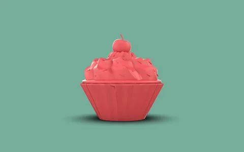 Cupcake isolated 3d image Stock Illustration