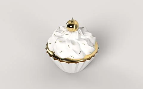 Cupcake isolated 3d image Stock Illustration