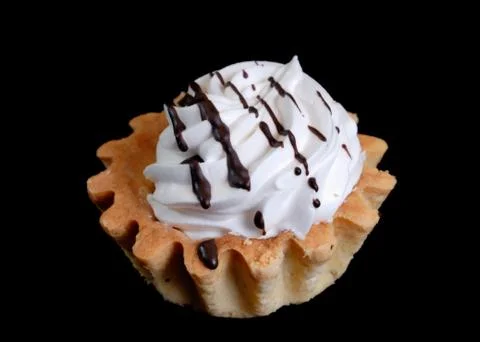 Cupcake isolated on black 스톡 사진