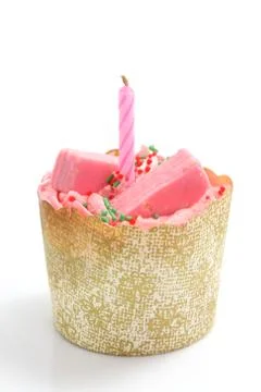 Cupcake isolated in white background Stock Photos