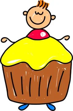 Cupcake Kid Stock-Illustration