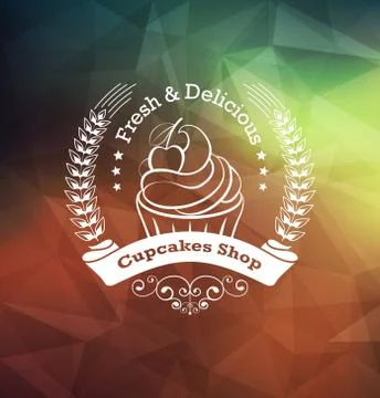 Cupcake label design Stock Illustration