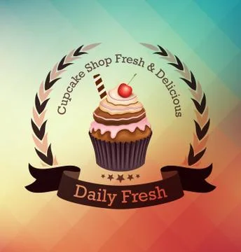 Cupcake label Stock Illustration