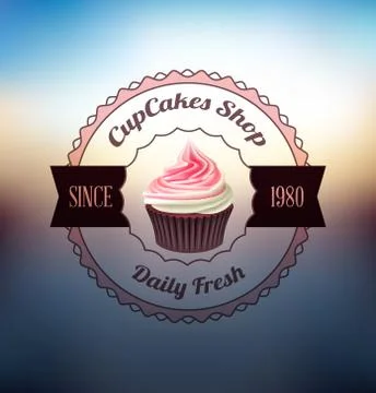 Cupcake label Stock Illustration